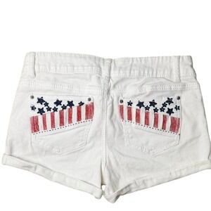 Rue 21 Girls White cotton Shorts Size 11/12 American Flag USA